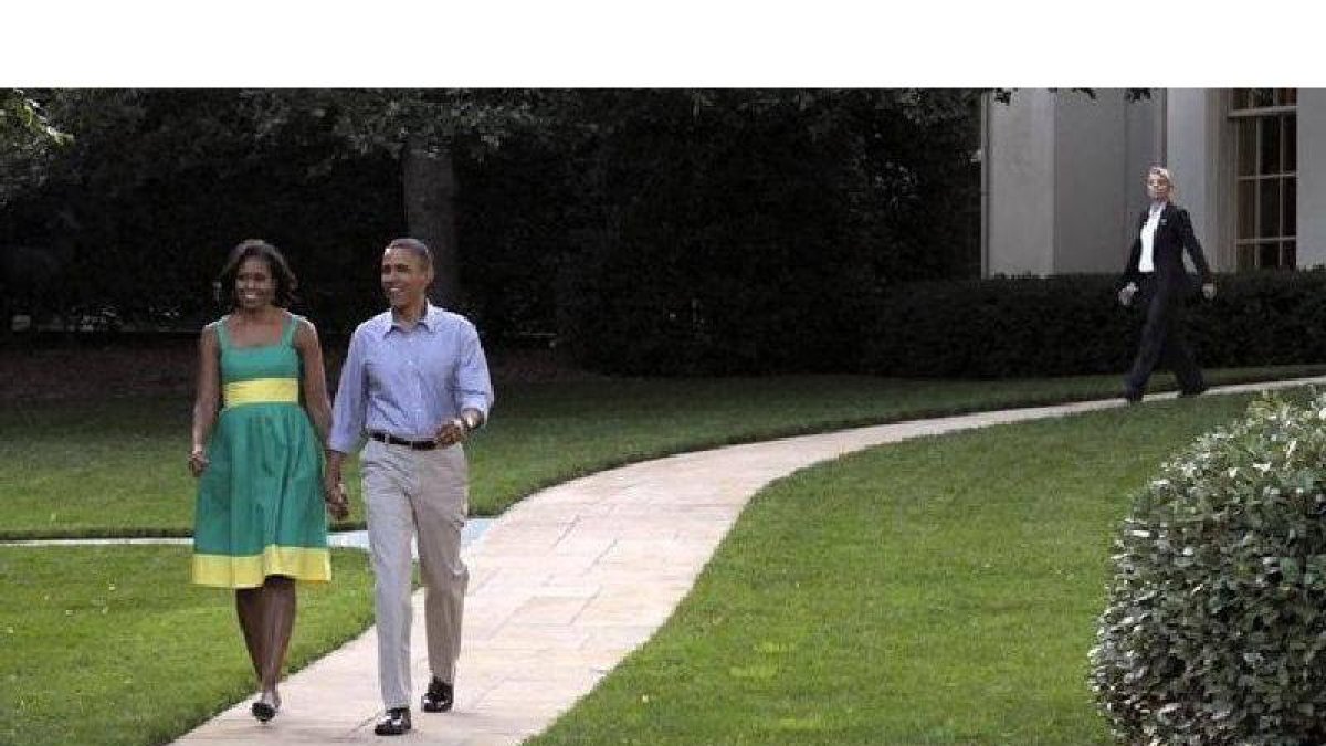 Barack Obama y su esposa Michelle, este miércoles en la Casa Blanca.