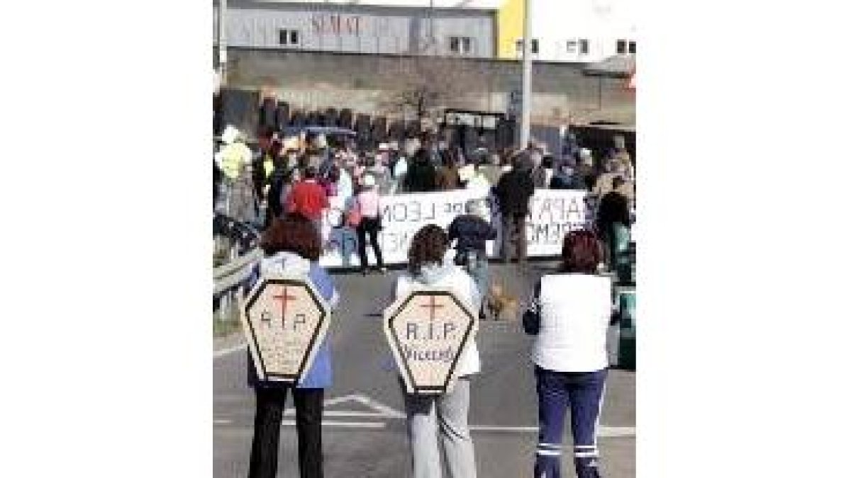 Protesta de Onzonilla contra el Acceso Sur, en una imagen de archivo