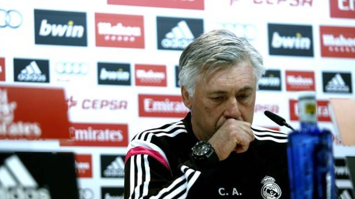 Carlo Ancelotti durante la rueda de prensa.