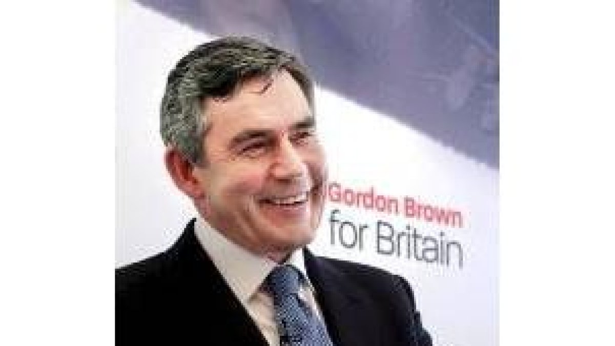 Imagen de Gordon Brown en su presentación por el puesto de Blair