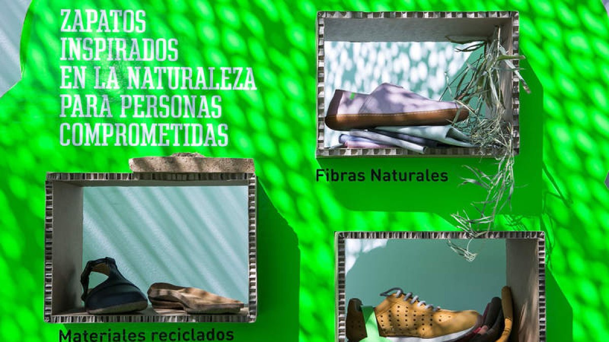 Exposición del calzado sostenible que se puede visitar en Ifema, en Madrid. SANTI DONAIRE