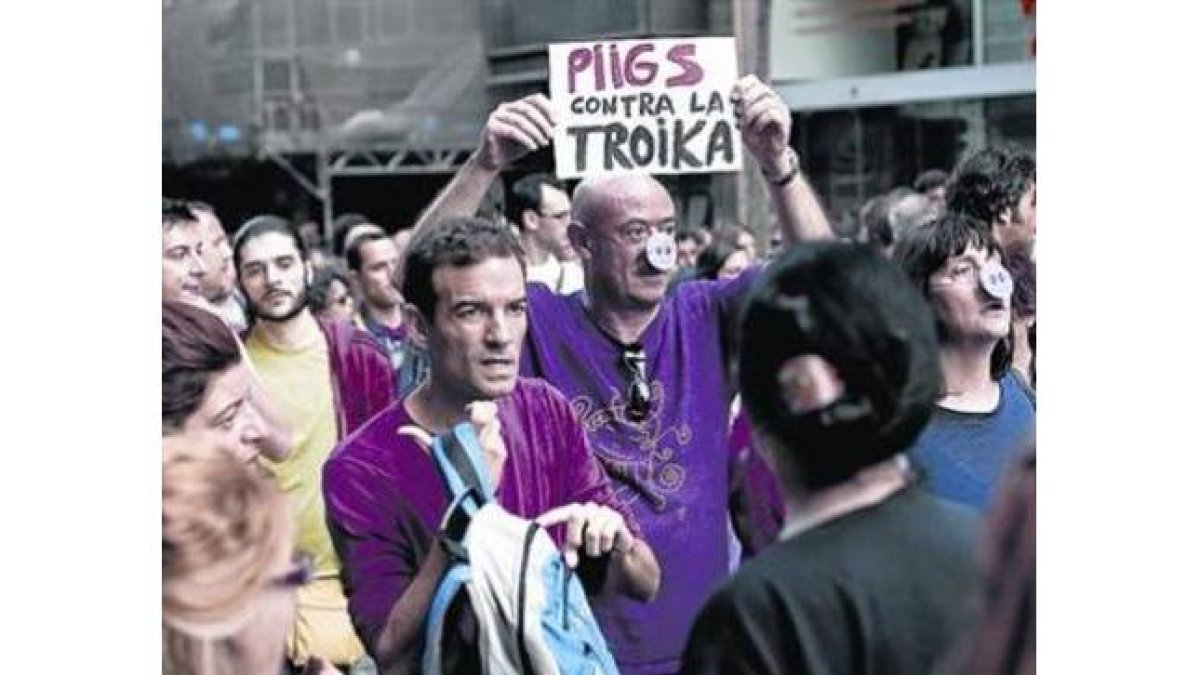 Protesta contra la troika celebrada en Barcelona en junio del 2013.