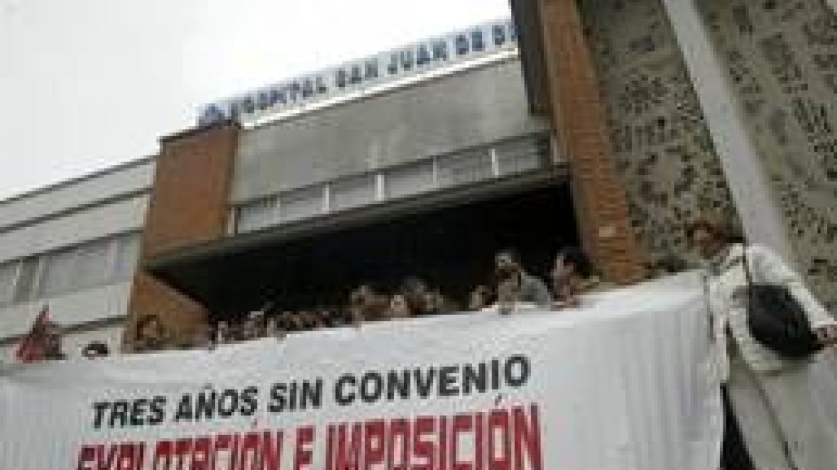 Imagen de archivo de una protesta de los trabajadores del hospital