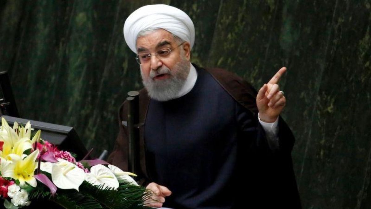 El presidente iraní, Hassan Rouhani, este martes en la sesión parlamentaria en Teherán.
