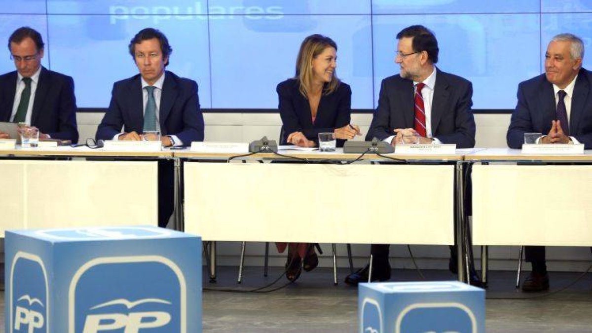 El presidente del Gobierno, Mariano Rajoy, durante Comité Ejecutivo Nacional del PP.