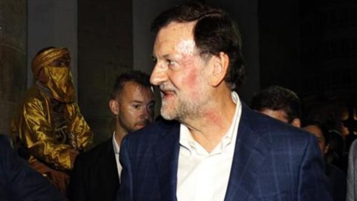 Rajoy sin gafas, tras la agresión sufrida en Pontevedra.