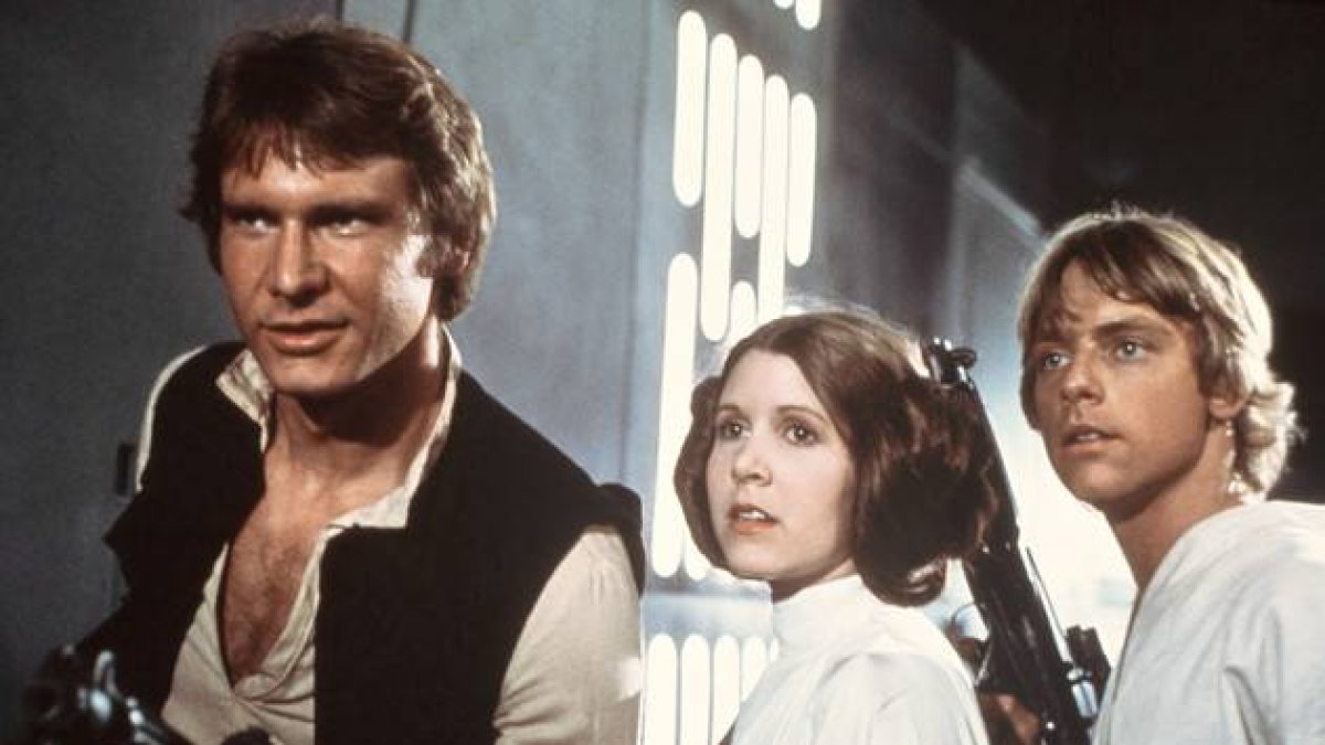 Harrison Ford, Carrie Fisher y Mark Hamill, los míticos protagonistas de 'Star Wars'.