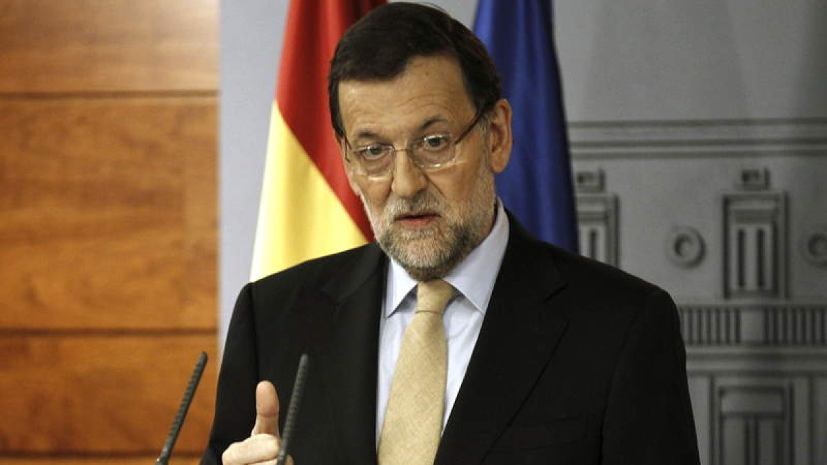 El presidente del Gobierno, Mariano Rajoy, durante una rueda de prensa.