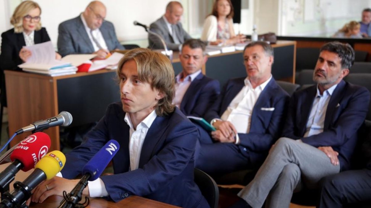 Luka Modric, durante su declaración en el juicio.