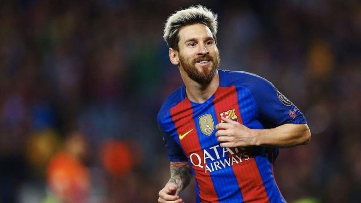 Leo Messi celebra uno de sus goles al Manchester City.