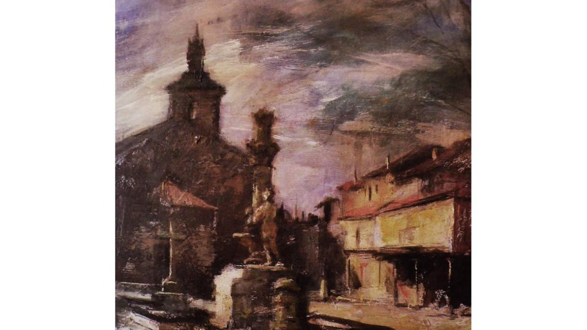 Imagen de una pintura de la Plaza del Grano.