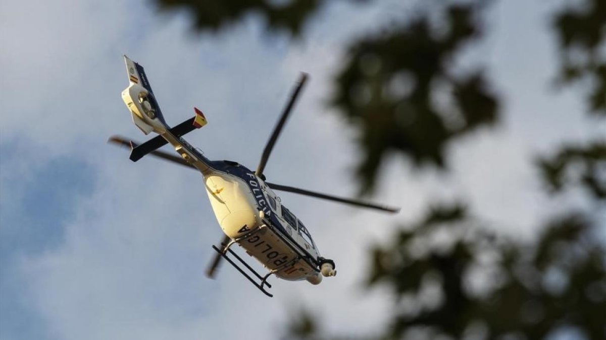 Helicóptero de CNP sobrevolando la manifestación de la Diada del pasado 11-S.