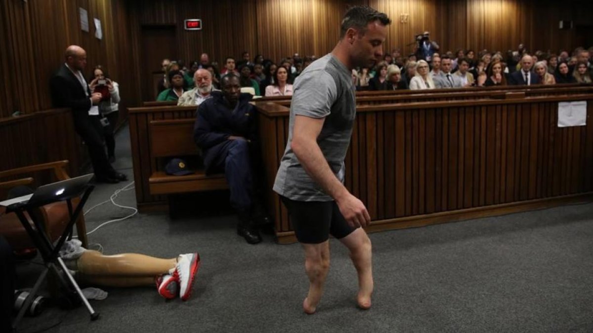Oscar Pistorius, durante su exposición ante el tribunal.