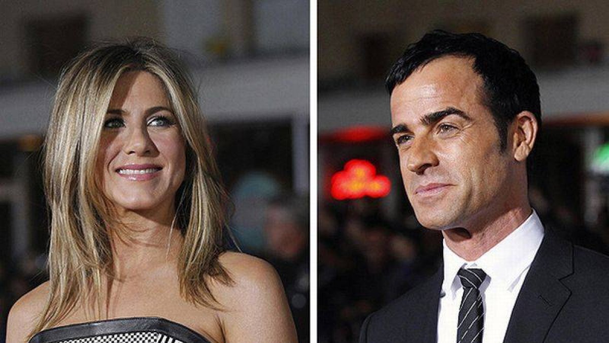 Jennifer Aniston y Justin Theroux, en febrero.