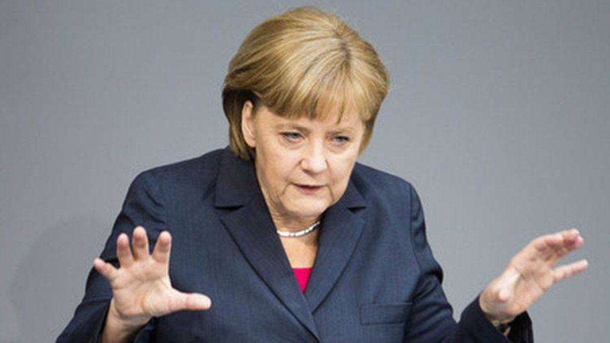 Angela Merkel, este jueves en Berlín, en una comparecencia ante el Parlamento alemán.