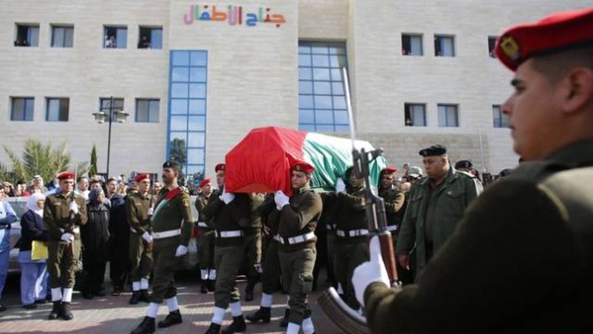 Funeral de Abú Ein, el ministro palestino muerto en un enfrentamiento con militares israelís.