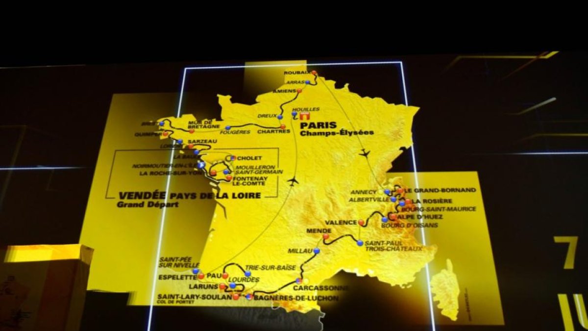 El Tour comienza en la isla de Noirmoutier, al oeste de Francia, el 7 de julio y acabará como siempre, en París, el 29 de julio.