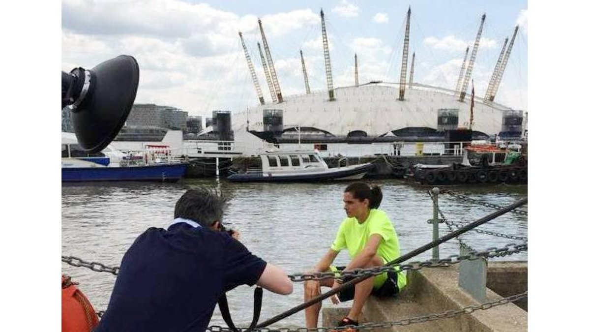 Aláiz, ayer en la sesión fotográfica previa a la presentación de las nuevas Nike en Londres.