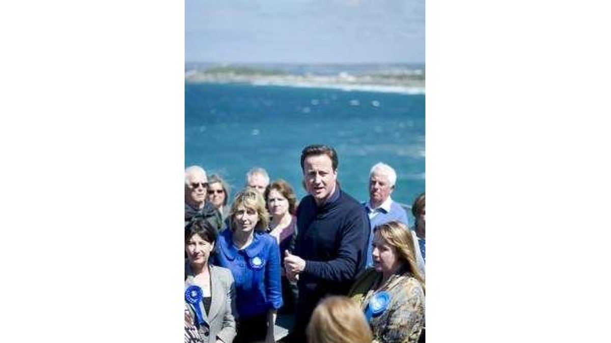 Cameron, durante un acto de campaña ayer.