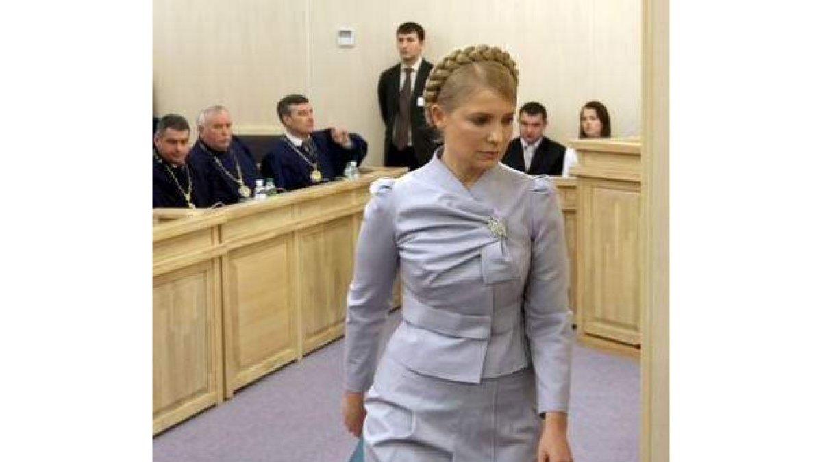 Timoshenko, en la sesión del Tribunal Supremo de ayer.