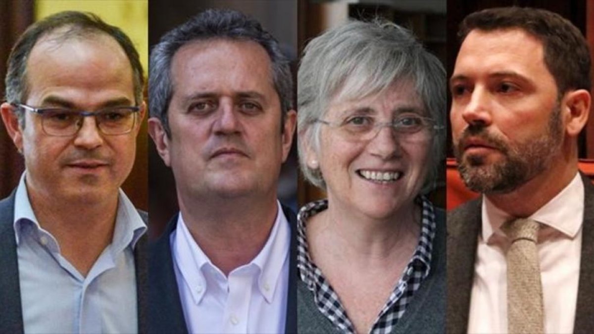 Jordi Turull, Joaquim Forn, Clara Ponsatí y Víctor Cullell.