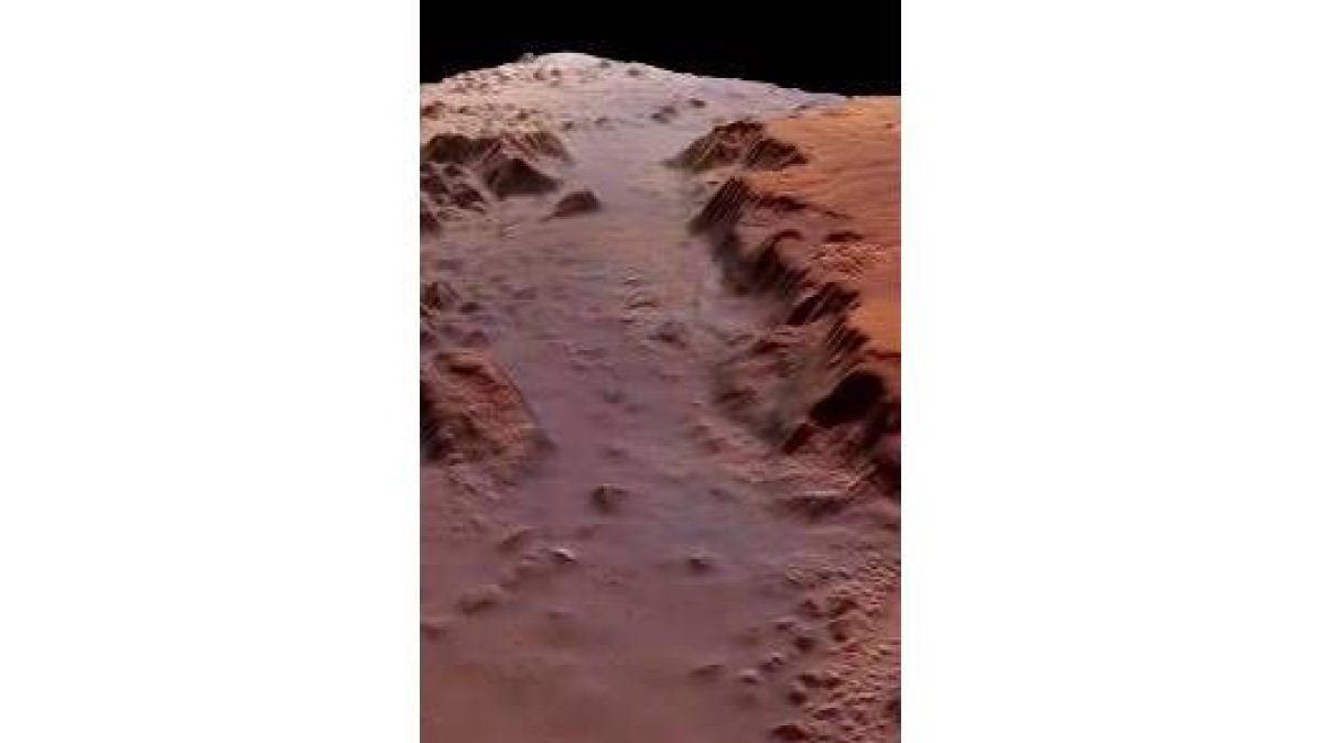 Imagen de la parte sur del cañón Valles Marineris en Marte