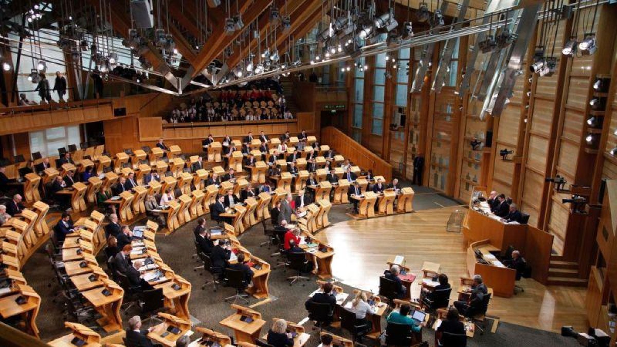 Votación sobre la ley activación del 'brexit' en el parlamento de Escocia.