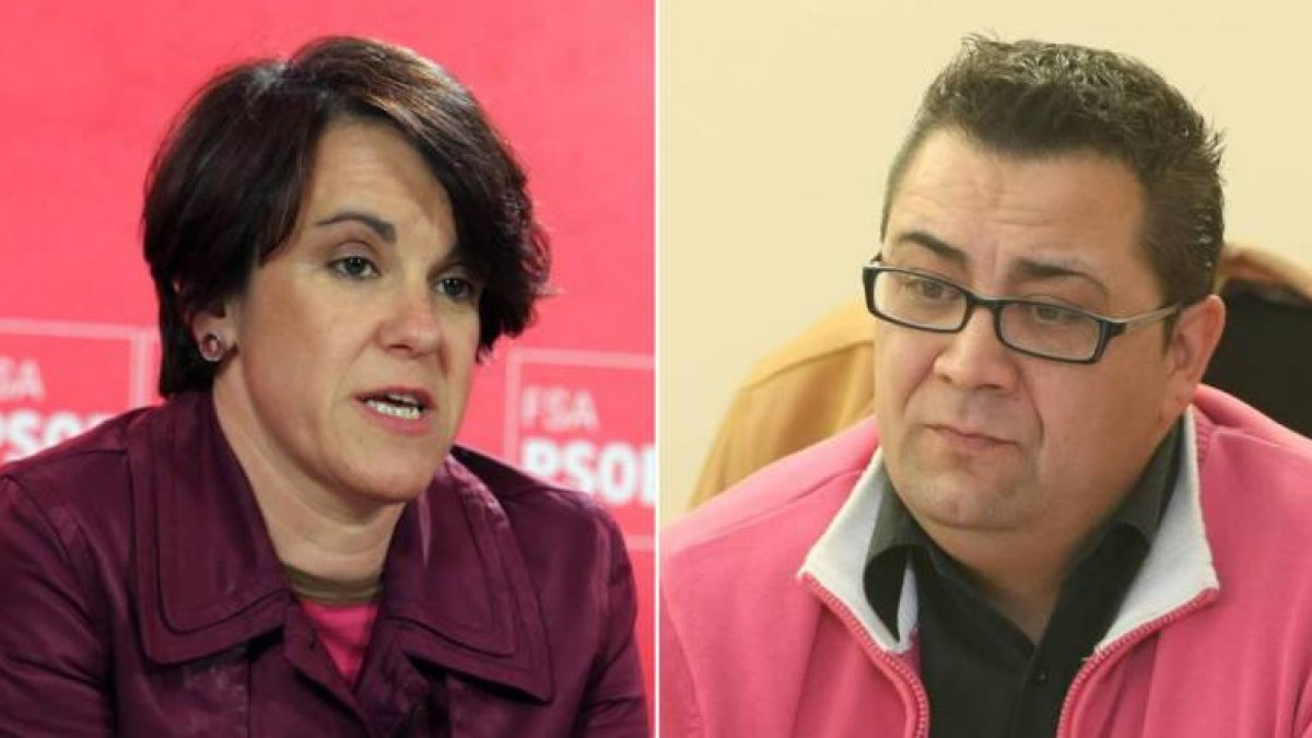 La secretaria de Igualdad, Puri Causapié y el portavoz del PSOE, Francisco González.