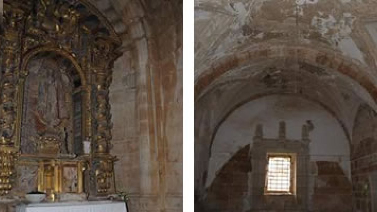 Las humedades afectan a los retablos.  El edificio necesita una reforma integral