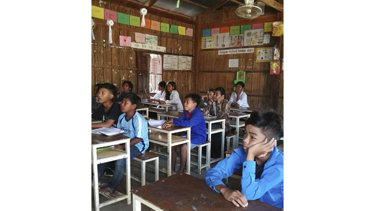 Escuela de Camboya mantenida con fondos de Manos Unidas.