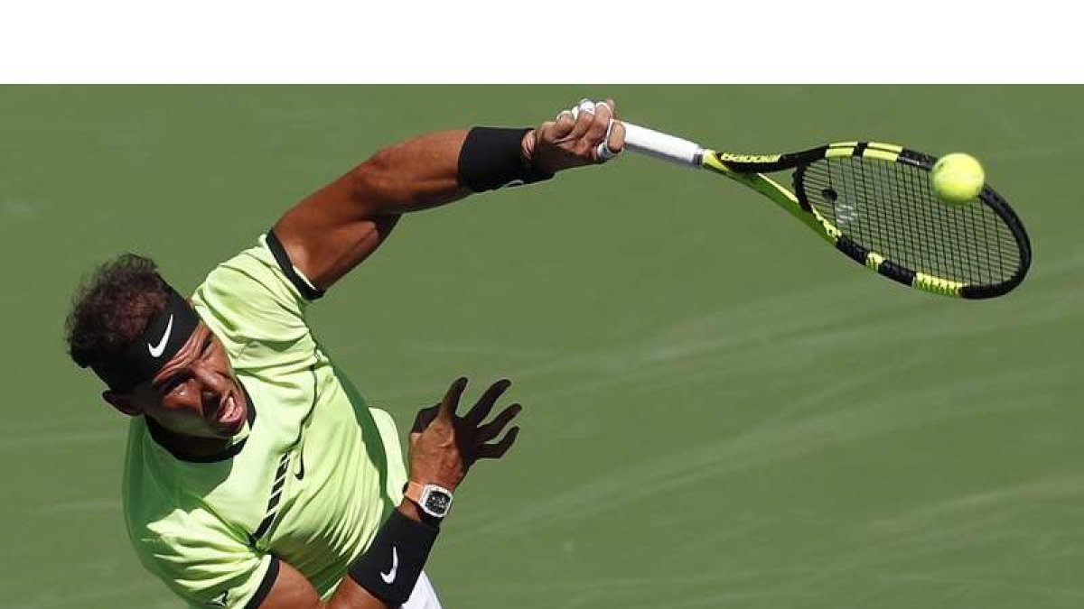Rafa Nadal no pasó apuros para doblegar a Guido Pella en su primer partido en Indian Wells. NELSON