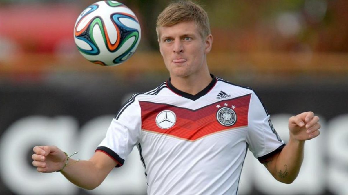 Toni Kroos, durante un partido con la selección de Alemania.