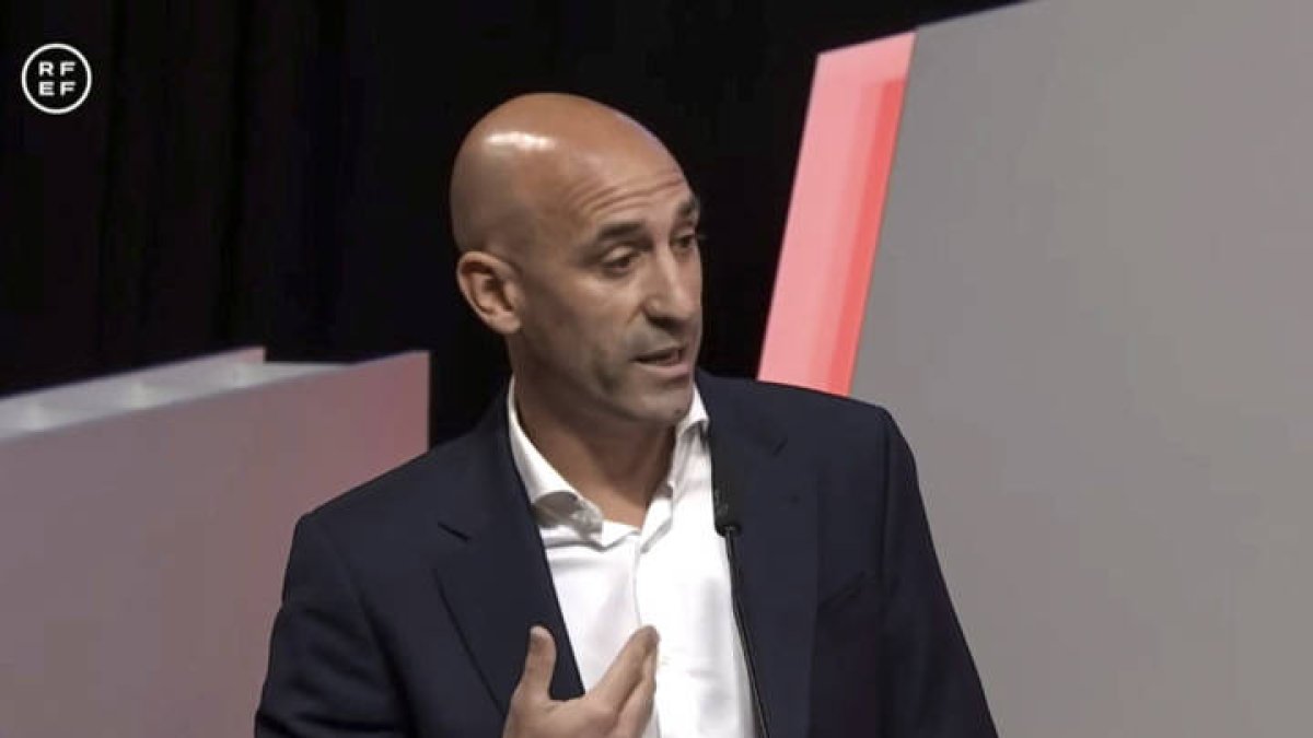 Luis Rubiales en su comparecencia de hace unos días en la Asamblea de la RFEF. RFEF