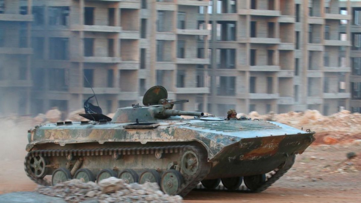Un tanque de rebeldes sirios.