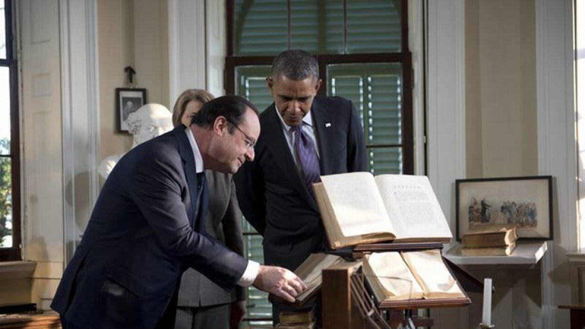El presidente estadounidense, Barack Obama (derecha), junto a Francois Hollande, durante una visita oficial del presidente francés a EEUU el pasado mes de febrero.