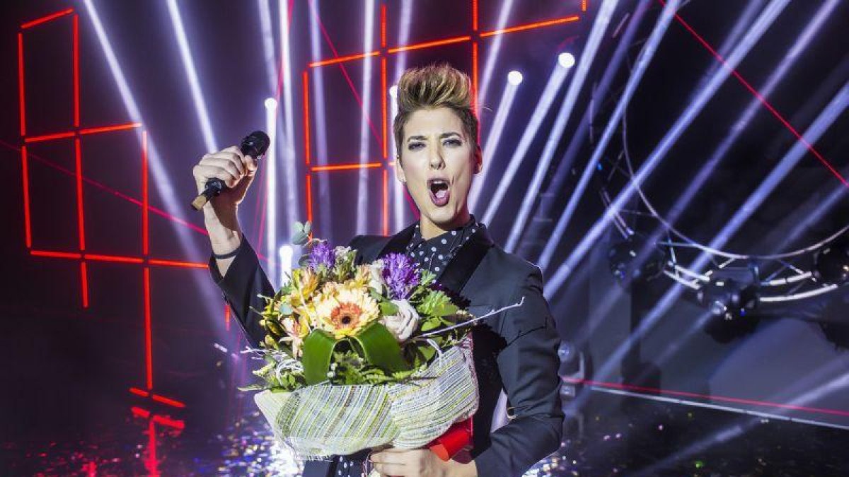 Leklein, tras ganar su pase a 'Objetivo Eurovisión', la gran final de TVE-1 para el Festival de Eurovisión.