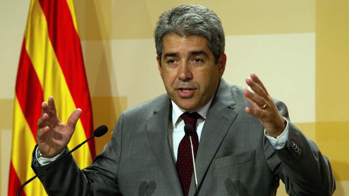 El portavoz del gobierno catalán, Francesc Homs, durante su comparecencia de ayer.