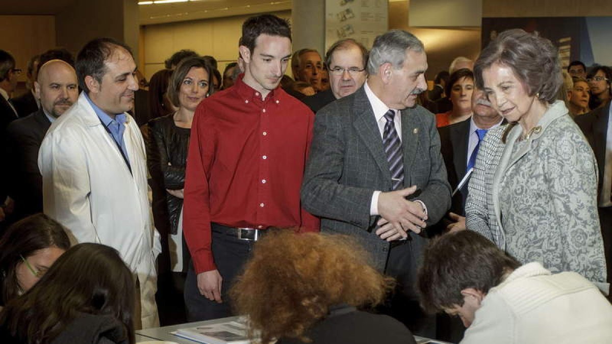 La Reina, ayer, en su visita a Burgos.