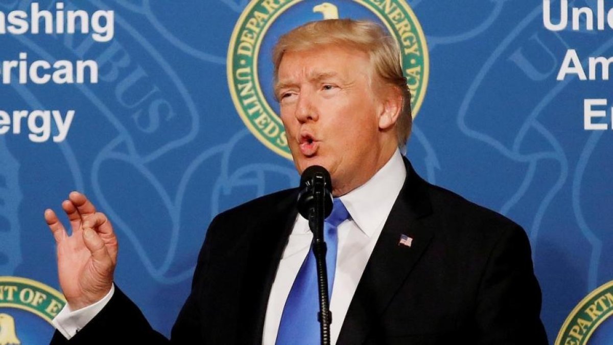 El presidente de los EEUU, Donald Trumps, durante un acto en Washington