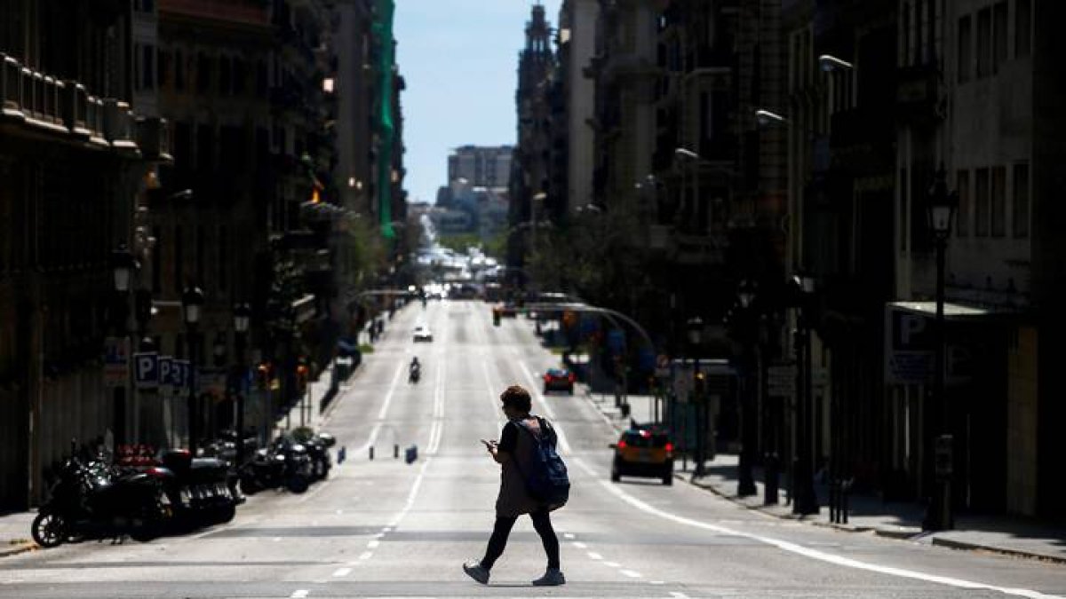 Aspecto de la Via Laietana de Barcelona, escenario habitual de las manifestaciones del Primero de Mayo. QUIQUE GARCÍA