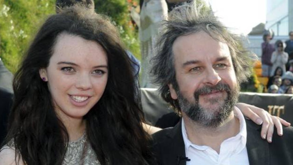 Peter Jackson y su hija katie, en el estreno de 'El Hobbit'.