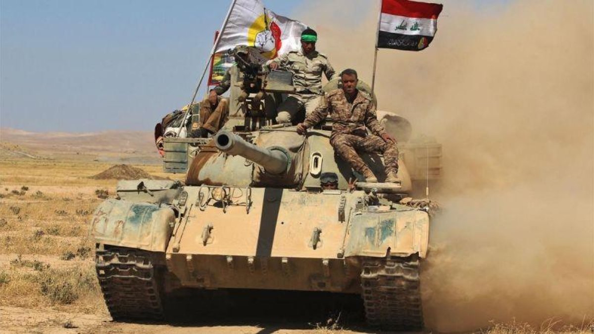 Milicianos iraquís que participan en la ofensiva sobre Tel Afar.