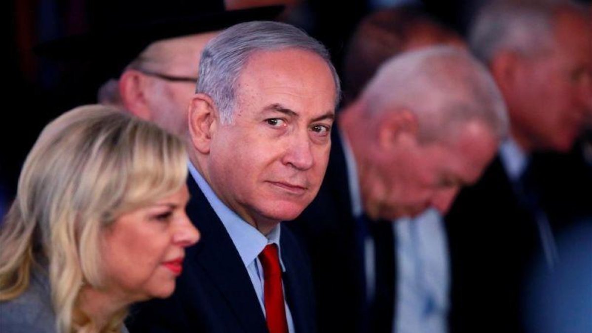 Netanyahu y su mujer Sara en un acto el pasado mes de febrero.