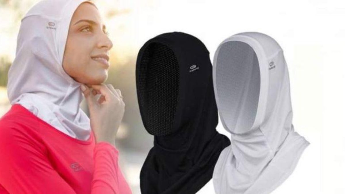 Modelos de hiyab que Decathlon preveía comercializar en Francia.