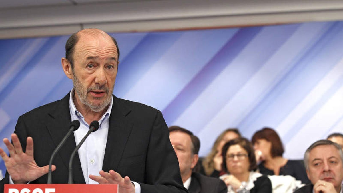 Rubalcaba, durante su intervención en el comité del PSOE.