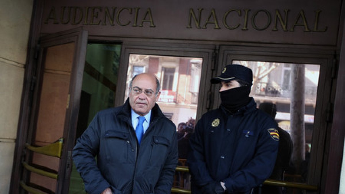 El expresidente de la CEOE Gerardo Díaz Ferrán sale de declarar, en marzo del 2012, de la Audiencia Nacional por el caso Marsans.