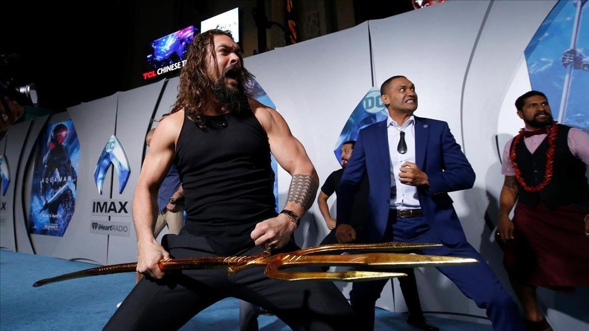 Jason Momoa, en el estreno de Aquaman.