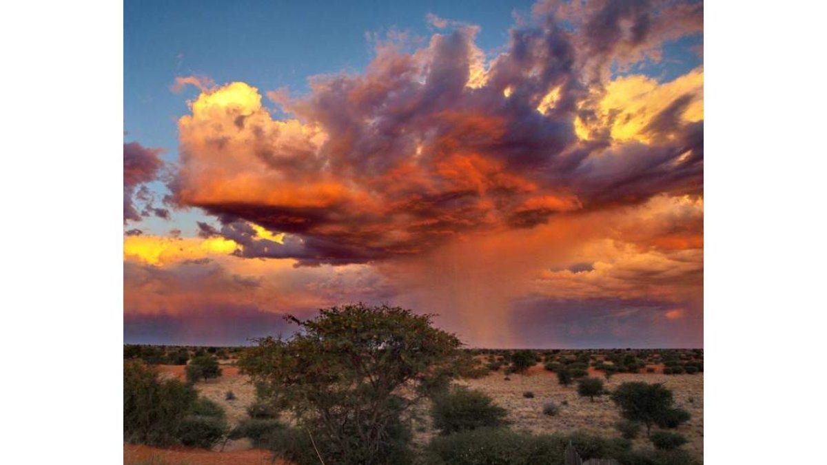Imagen de un atardecer en el desierto de Kalahari. CREATIVE COMMONS