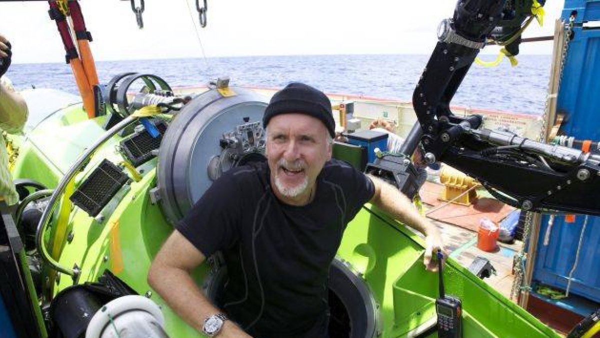 James Cameron  tras la inmersión.