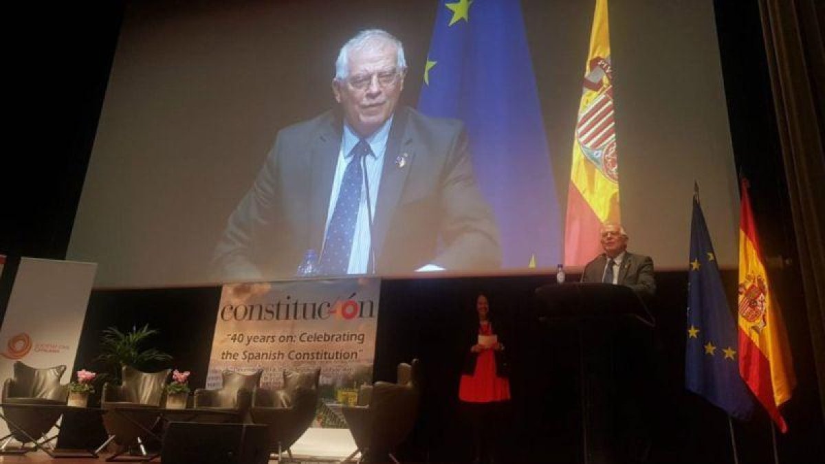 Borrell, en un acto organizado por Societat Civil Catalana en Bruselas.